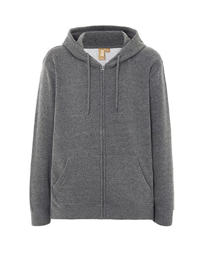 Unisex Hooded Full Zip Sweat Fuji — Dark Grey Melange