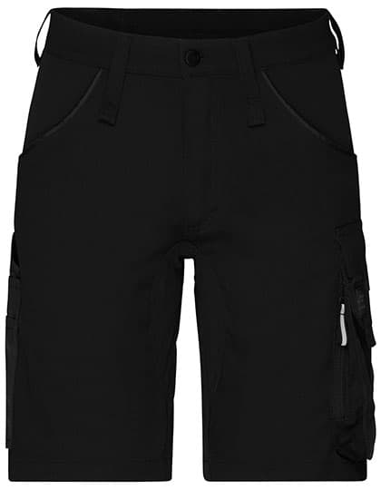 Workwear Stretch-Bermuda Slim Line — Black