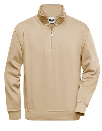 Workwear Half Zip Sweat — Stone