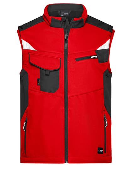 Workwear Softshell Vest -STRONG- — Red