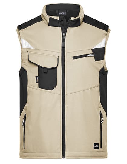 Workwear Softshell Vest -STRONG- — Stone