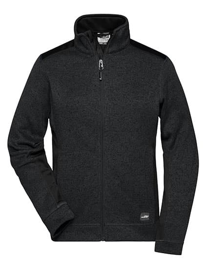Ladies´ Knitted Workwear Fleece Jacket -STRONG- — Black
