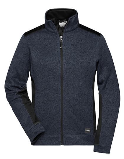 Ladies´ Knitted Workwear Fleece Jacket -STRONG- — Carbon Melange