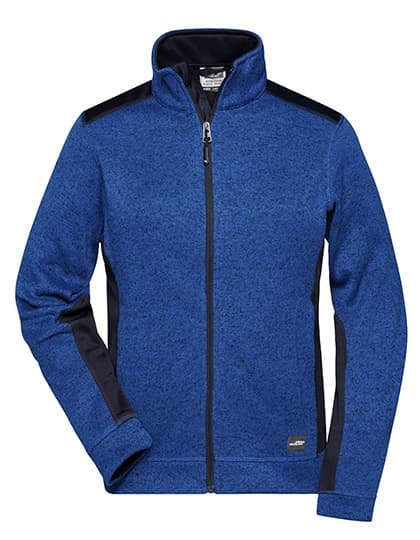 Ladies´ Knitted Workwear Fleece Jacket -STRONG- — Royal Melange