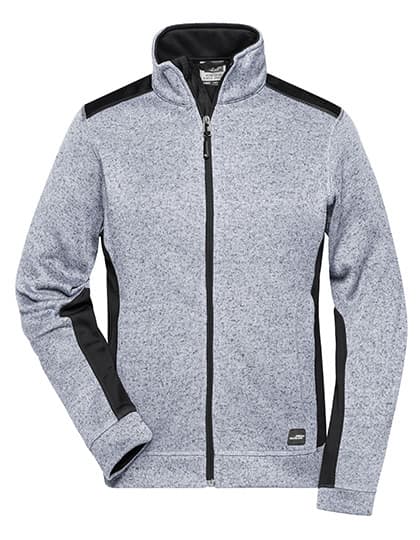 Ladies´ Knitted Workwear Fleece Jacket -STRONG- — White Melange