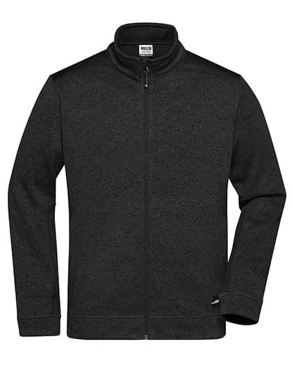 Men´s Knitted Workwear Fleece Jacket -STRONG- — Black