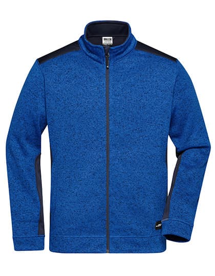 Men´s Knitted Workwear Fleece Jacket -STRONG- — Royal Melange