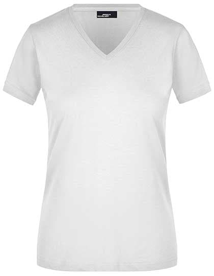 Ladies´ Slim Fit V-T — White