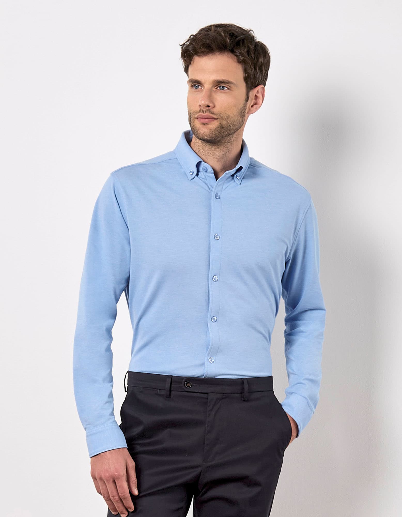 Tailored Fit Superwash® 60º Pique Shirt Long Sleeve