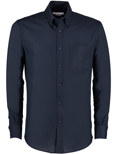 Men`s Slim Fit Workwear Oxford Shirt Long Sleeve — French Navy