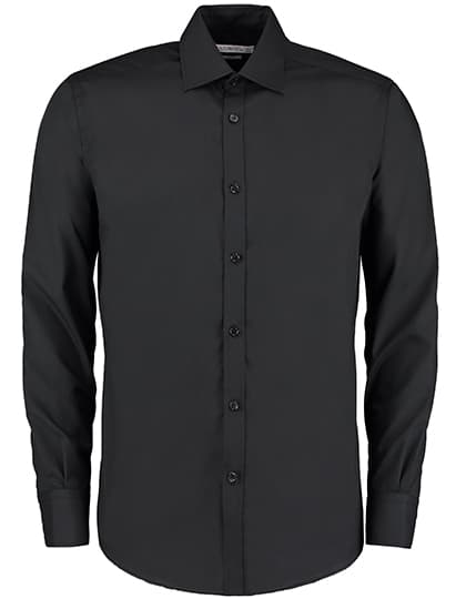 Men´s Slim Fit Business Shirt Long Sleeve — Black