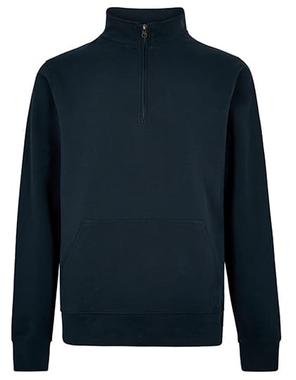 Regular Fit 1/4 Zip Pique Sweatshirt — Navy