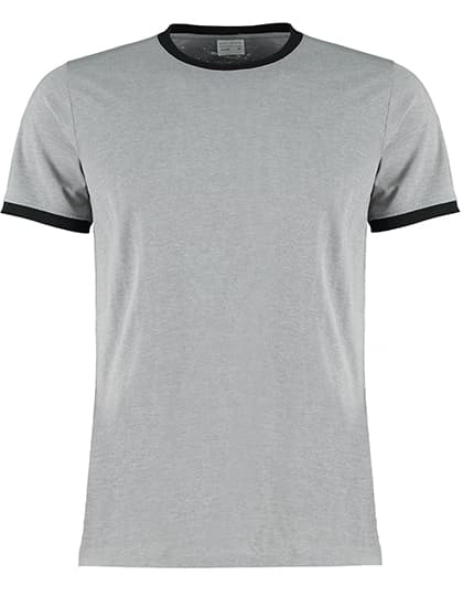 Fashion Fit Ringer Tee — Light Grey Marl