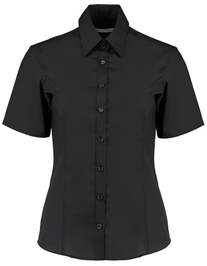 Women´s Tailored Fit Business Shirt Short Sleeve — Black