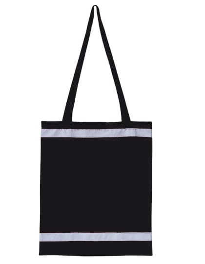 Warnsac® Reflective Shopping Bag With Long Handles — Black