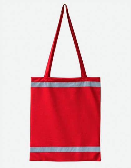 Warnsac® Reflective Shopping Bag With Long Handles — Red