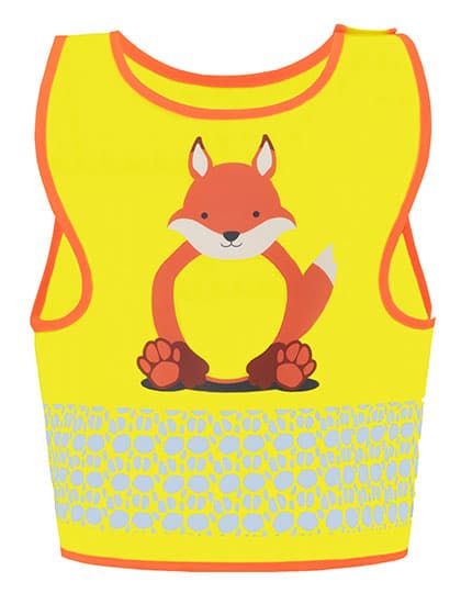 Children's Safety Vest Funtastic Wildlife CO² Neutral — Fox Yellow