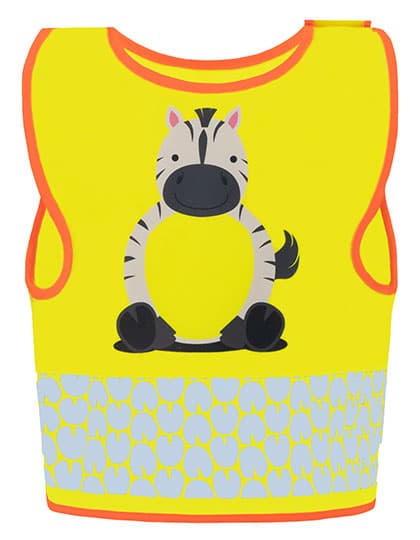 Children's Safety Vest Funtastic Wildlife CO² Neutral — Zebra Yellow