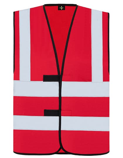 Hi-Vis Safety Vest With 4 Reflective Stripes Hannover — Red