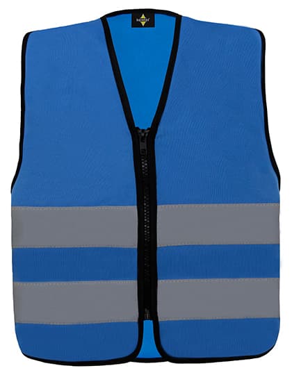 Kids´ Hi-Vis Safety Vest With Front Zipper Aalborg — Blue