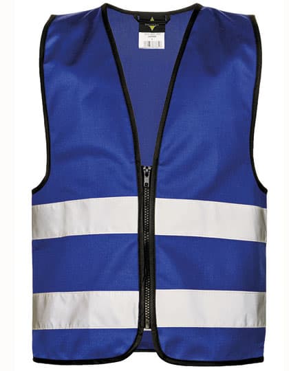 Kids´ Hi-Vis Safety Vest With Front Zipper Aalborg — Royal Blue