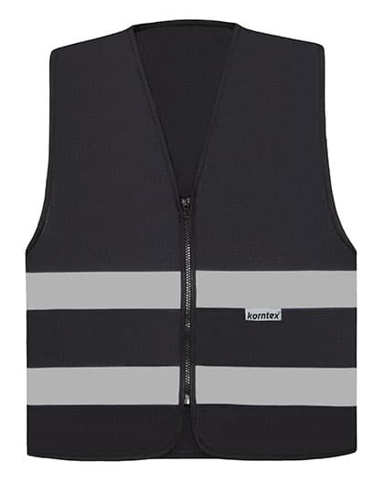 Hi-Vis Safety Vest Cologne With Front Zipper — Black