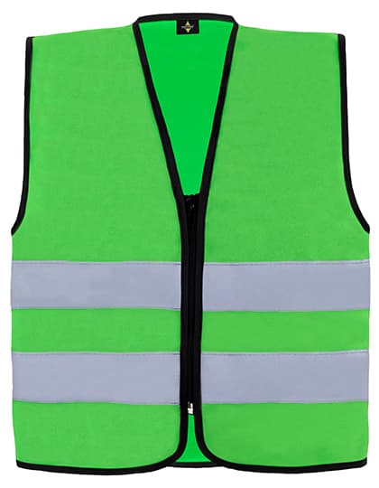 Hi-Vis Safety Vest Cologne With Front Zipper — Green
