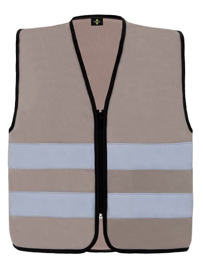 Hi-Vis Safety Vest Cologne With Front Zipper — Grey