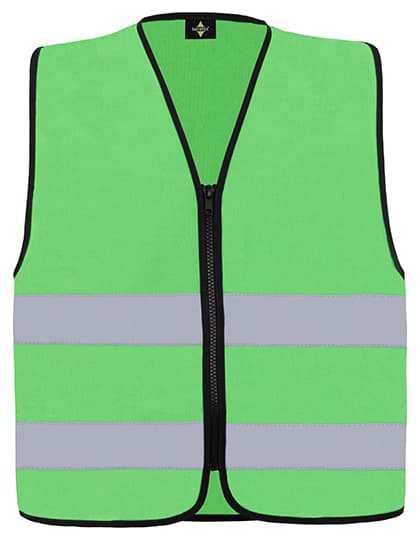 Hi-Vis Safety Vest Cologne With Front Zipper — Neon Green