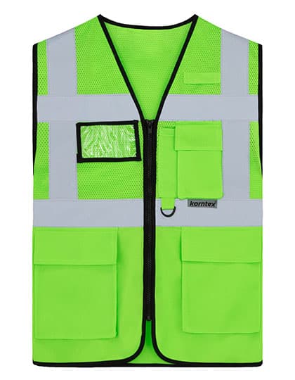 Multifunctional Hi-Vis Mesh-Vest Athens — Lime Green