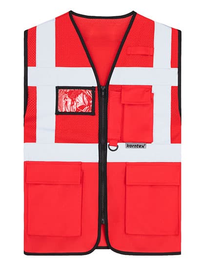 Multifunctional Hi-Vis Mesh-Vest Athens — Red