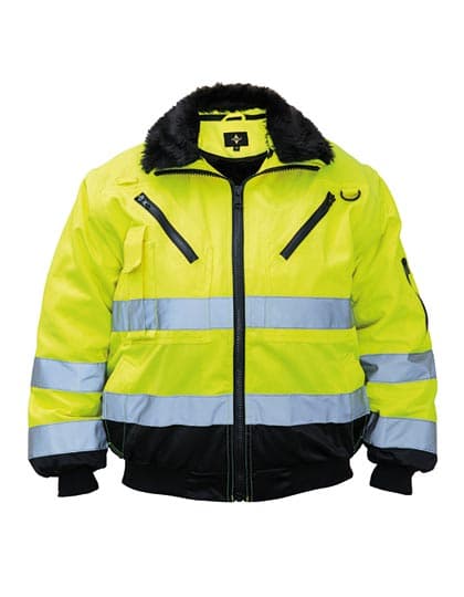 Robust 4-in-1 Hi-Vis Pilot Jacket Oslo — Signal Yellow