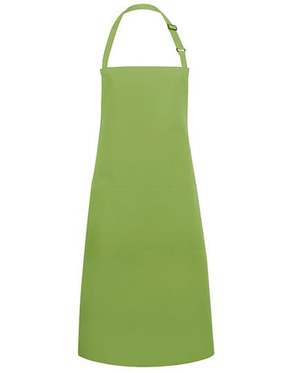Latzschürze Basic mit Tasche und Schnalle — Lime (ca. Pantone 4212C)