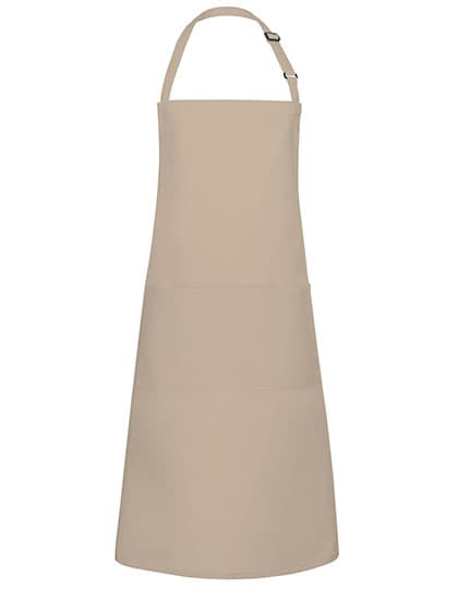 Latzschürze Basic mit Tasche und Schnalle — Sand (ca. Pantone 7529C)
