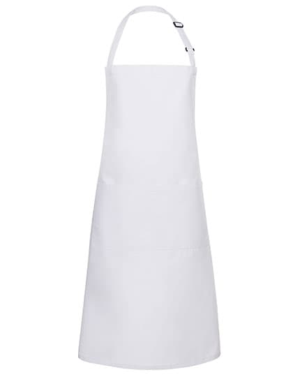Latzschürze Basic mit Tasche und Schnalle — White