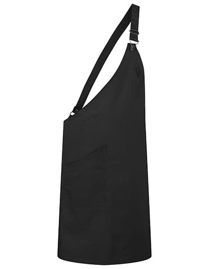 Asymmetrische Latzschürze Classic mit Tasche — Black (ca. Pantone 419C)