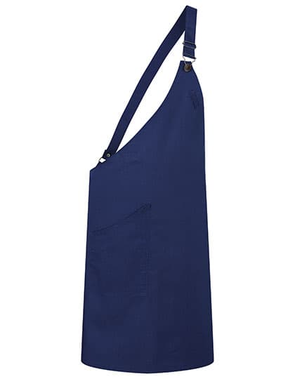 Asymmetrische Latzschürze Classic mit Tasche — Navy (ca. Pantone 533C)