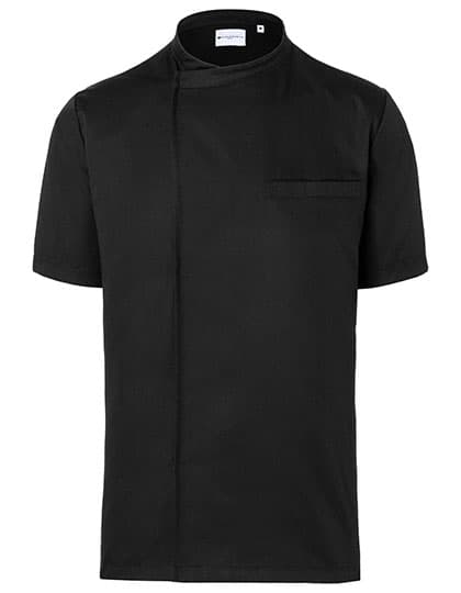 Kurzarm Überwurf-Kochhemd Basic — Black (ca. Pantone 419C)