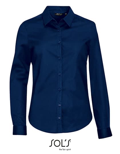 Women´s Long Sleeve Stretch Shirt Blake — Dark Blue