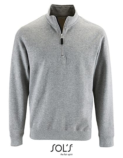 Men´s Zip High Collar Sweatshirt Stan — Grey Melange