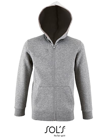 Kids´ Zip Hoodie Stone — Grey Melange