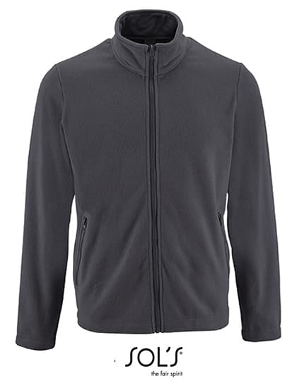 Men´s Plain Fleece Jacket Norman — Charcoal Grey (Solid)