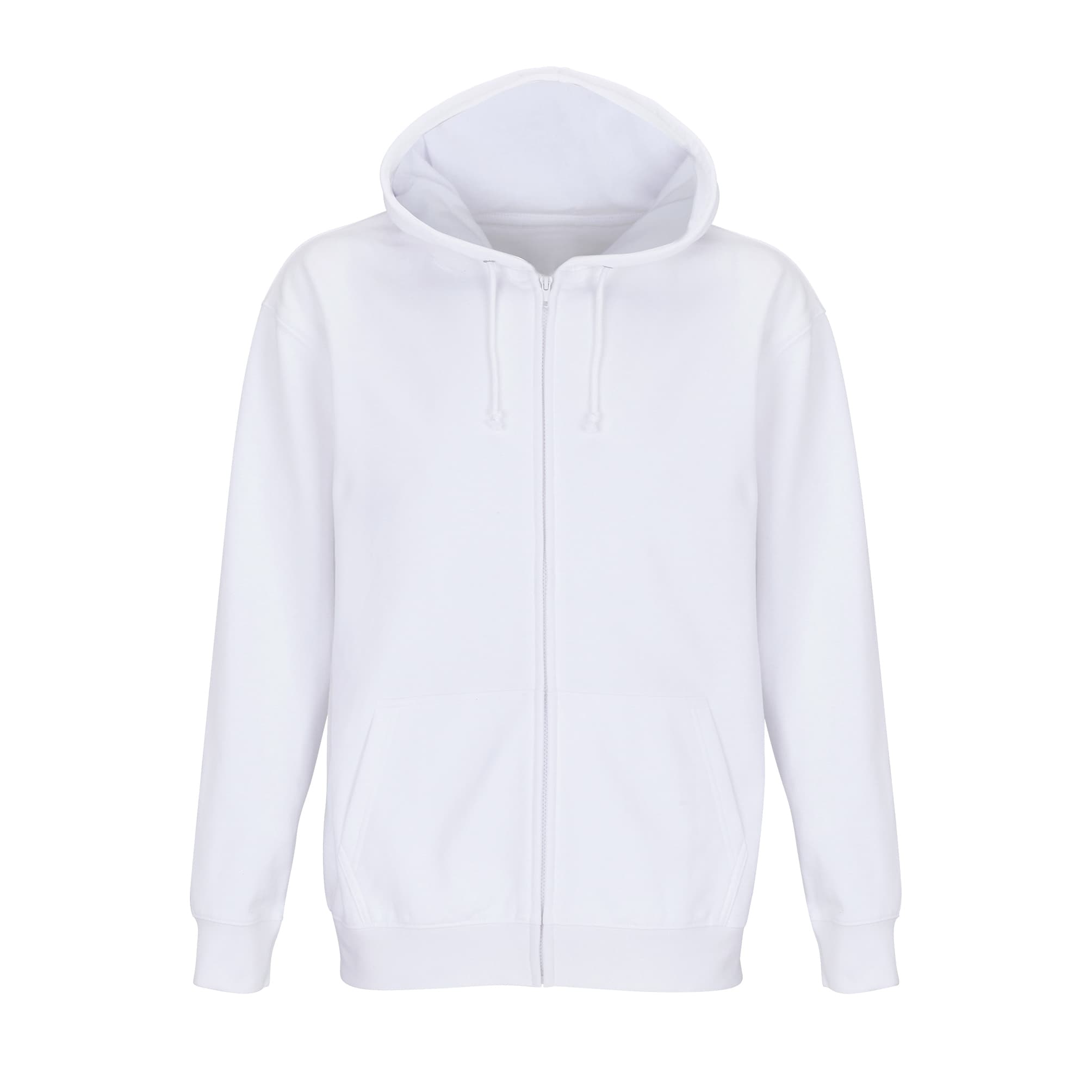 Unisex Full-Zip Hoodie Carter — White