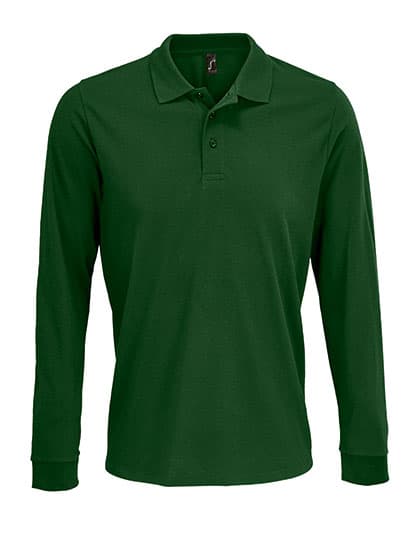 Unisex Long Sleeve Polycotton Polo Shirt — Bottle Green