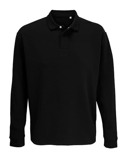 Unisex Polo Collar Sweatshirt Heritage — Black