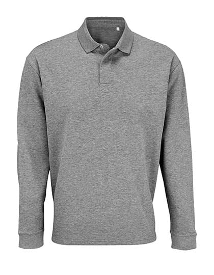 Unisex Polo Collar Sweatshirt Heritage — Grey Melange