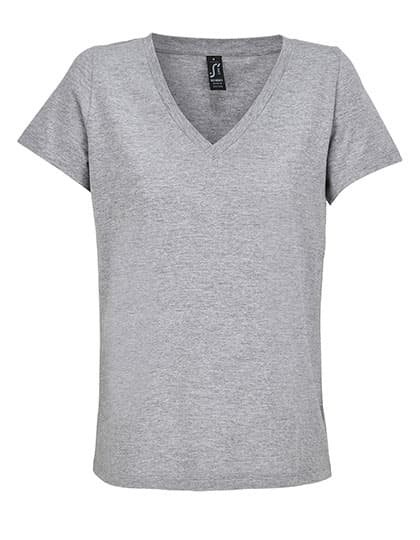 Women´s V-Neck T-Shirt Regent — Grey Melange