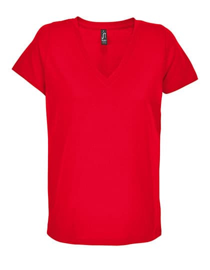 Women´s V-Neck T-Shirt Regent — Red