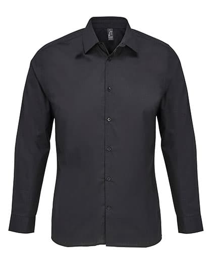 Men´s Poplin Shirt Long Sleeve Bailey — Black
