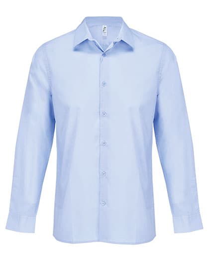 Men´s Poplin Shirt Long Sleeve Bailey — Sky Blue